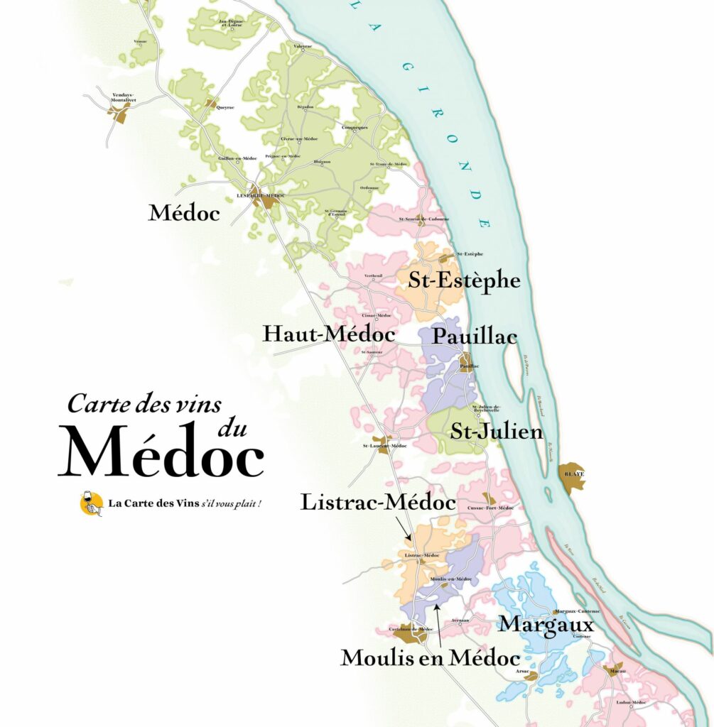 Cartographie du vignoble du Médoc.